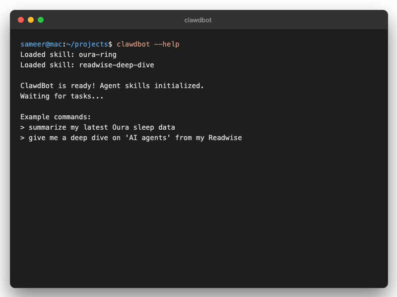 ClawdBot Skills screenshot
