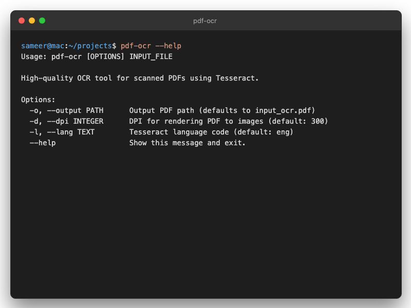 PDF OCR Tool screenshot